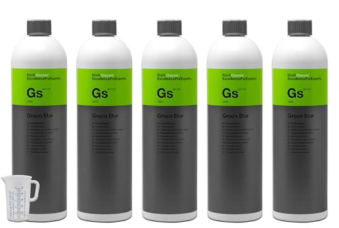 detailmate – Juego de 5 x Koch Química Green Star universal limpiador 1l + Vaso Medidor Batir 50 ml