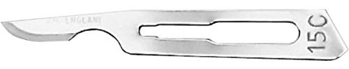 Swann Morton Sterilisierte Skalpelle aus Karbonstahl, für Kunsthandwerk, # 12, 13, 15, 15A, 15C, 15T, 16, 18, 19, 22, 24 (Nr. 15C)