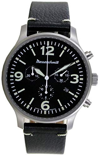 Messerschmitt Aristo Herren Uhr Fliegeruhr Chronograph ME-3H205L Leder