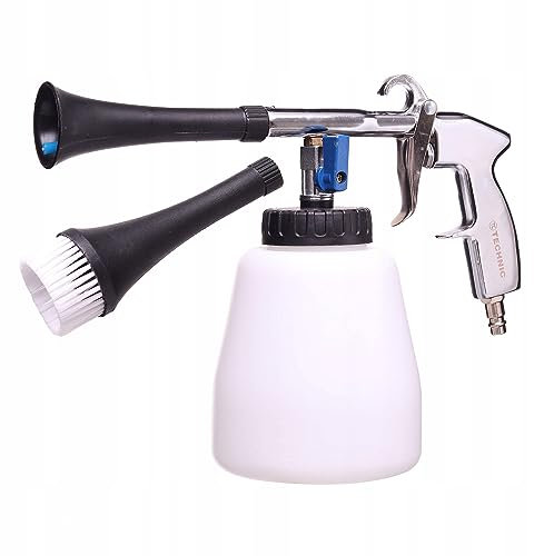 Pistola di pulizia per interni, pistola ad aria compressa, pistola a spruzzo automatica con bottiglia di schiuma, ugello e spazzola.