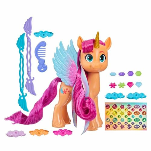 My Little Pony – Mit Huf und Herz Regenbogen-Haarstyles Sunny Starscout, (15 cm) mit Haarstyling-Accessoires, Multi, F3873