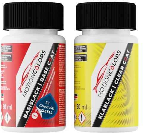 MOTIONCOLORS Imperial Blue Mica WA151L für Chevrolet Autolack Lackstift Set Basislack und Klarlack je 50ml