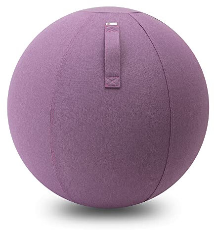 ELYAVO Silla de pelota de ejercicio, pelota de yoga con cubierta para el hogar, oficina, equilibrio de entrenamiento, pelota de estabilidad de 65 cm (morado lila)