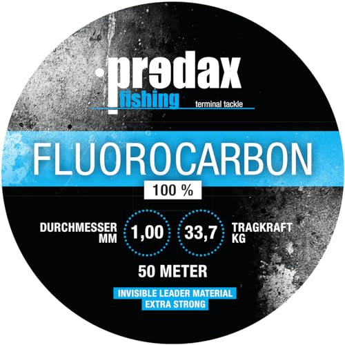 Predax Vorfachschnur zum Fischen auf Hecht, Angelschnur 1,00mm 33,7kg Fluorocarbonschnur