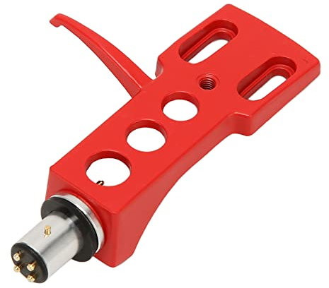 Topiky Plattenspieler Phono Headshell, Plattenspieler Headshell Halterung, Universeller LP Phono Tonabnehmer, Ersatz Phonographenkopfhalter, Nadelhalter, Tonabnehmer Zubehör(Rot)