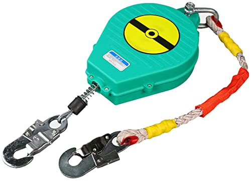 BOVDC Höhensicherungsgerät 3m,5m,7m,10m,15m,20m,Absturzsicherung Einziehbar Dachdecker,Höhensicherungsgerät Für Hubarbeitsbühnen,Fallschutz Abseilgerät Mit Sicherheitsseil,Schnalle Aus Legiertem Stah