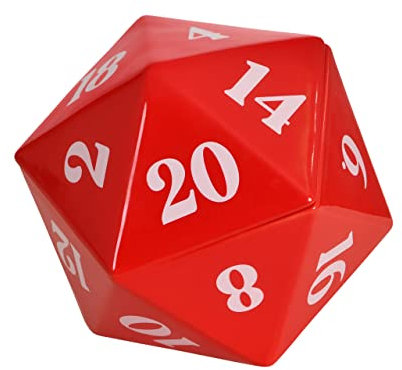 Elbenwald D20 Würfel Keksdose für Pen & Paper Fans Keramik rot