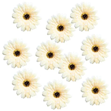misppro 10 Stück elegante künstliche Gerbera-Gänseblümchen für Ornamente – Champagner, wie beschrieben