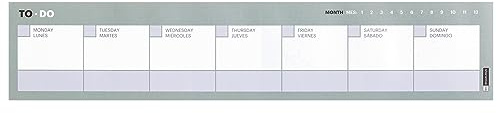 Miquelrius Agenda Settimanale Orizzontale TO-DO, Formato 77 x 370 mm, Agenda Timeless, Incollata, 54 Fogli, 9 Colori, Carta Bianca 80 g/m²