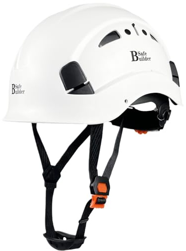 SAFEBUILDER Safety Helmet Hard Hat Adjustable Lightweight Vented Breathable Work Helmet for Men ANSI Z89.1 Approved Industrial & Construction (01-White Hard Hat Only)
