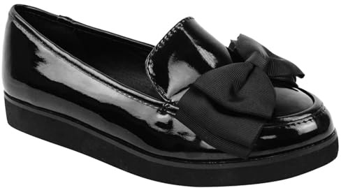 Womens Girls Wide E Fit Extra Wide EE Fit Dolly Ballerinas Work Office Loafers School Shoes Swollen Feet Comfort Support Hammer Toes Ingrown Toenails Bunions Blisters Prevention Lightweight