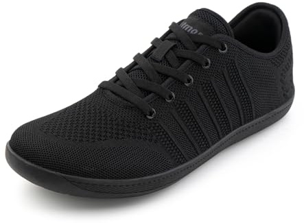 Hitmars Barefoot Shoes Mens Minimalist Shoes Women Wide Toe Box Barefoot Running Shoes Zero Drop Trail Running Trainers Unisex Walking Outdoor Black 2 Size 7.5