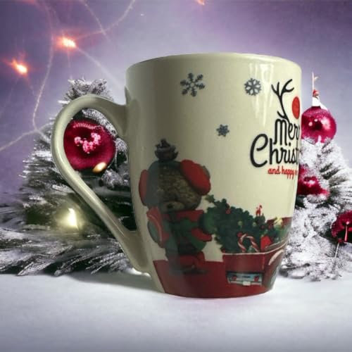 GMM Tazza Natalizia in ceramica, Tazze Mug Natalizia, Tazza Natale, Ottima qualità, Regalo di Natale. (Orsetto/Camioncino)