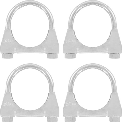 4er Set Edelstahl Bügel Schellen M8 x 50mm extrem belastbare Montageschellen stainless steel heavy duty (4 Stk. M8 x 50mm)