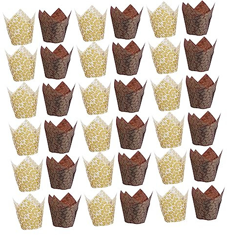 Garneck 100St Backpapier für Muffins Bierbeständige Muffinformen Kreative Backpapier Cupcakes Muffinförmchen für Feierlichkeiten Kuchen Geschenkpapier Papierfach Pappbecher