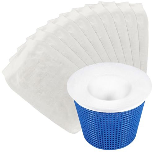 AYWFEY 10 Pack Ultra-Fine Mesh Pool Skimmer Socks, Fit Inground & Above Ground Pools, Debris & Leaf Catcher, Skimmer Basket Liner