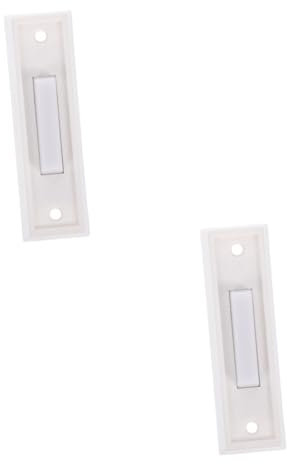 Mikikit 2pcs Replaceable Doorbell Button Wired Chime Button Sturdy Push for Home Easy Installation