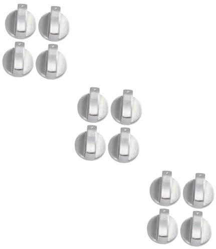 Angoily 12 Stk Knopf für Gasherd Elektroherd-Kochfeldknopf elektrisch gasherd brenner Gasherdknopf Gasherdschalter Metallherdknöpfe Bedienknöpfe des Brenners Ofenknopf Zinklegierung Silver