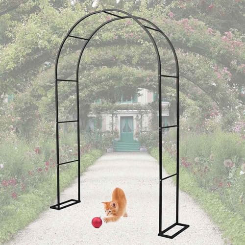 WCQSYY 1.40/2.30M Haut Arche De Jardin Arceau À Rosiers Treillis pour Plantes Grimpantes Arche De Mariage Extérieur 1.20M 1.40M 3.0M 3.50M Largeur,Noir,W1.4M*H2.3M