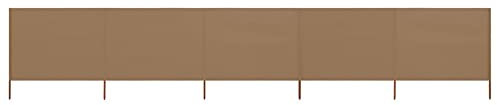 Somanki 5-teiliges Windschutzgewebe 600 x 160 cm Taupe, Zaun Sichtschutz, Sichtschutz Garten, Windschutz, Gartensichtschutz, Bauzaun Sichtschutz, Terassen Sichtschutz - 47169