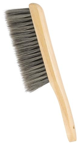 PATIKIL Escoba De Mano De Madera De 13, Cerdas Suaves Cepillo De Polvo con Mango para Chimenea Sofá Muebles Limpieza De Carpintería Dibujo Técnico, Gris
