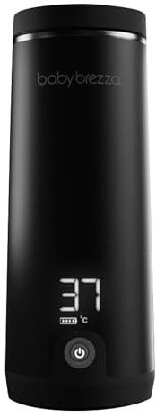 Baby Brezza Calienta Biberones Portátil Súperrápido - 67% Más Rápido - Calentador de Biberones Ideal para Viajes - Fórmula y Leche Materna - hasta 270 ml - Recargable, Negro
