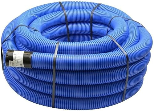Unterirdisches Wellrohr M50 mm | Leerrohr Elektrorohr Erdwellrohr Blau | 5m 10m 25m 50m (50 Meter)
