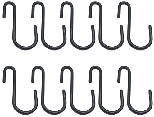 S-förmige Haken mit schwarzer Beschichtung, für Zuhause, Aufbewahrung, Metall-Kleiderbügel, Aufbewahrungshalter zum Aufhängen von Pflanzen, Handtüchern, Küchen, 10 Stück