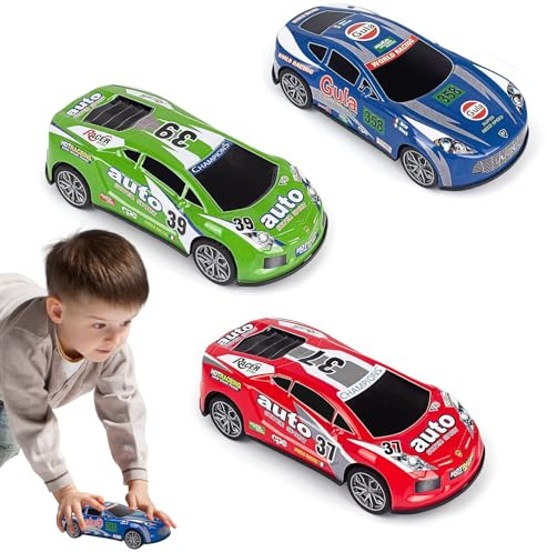 PPGGOPP Spielzeugautos, Auto Spielzeug Set, 3 pcs 7 inch Rennwagen Kinder, Spielzeug Autos Kinder, Auto Zurückziehen Fahrzeuge, Cars Spielzeugs, Autos Set, Geschenk für Kinders ab 3 4 5 6 7 8 Jahre