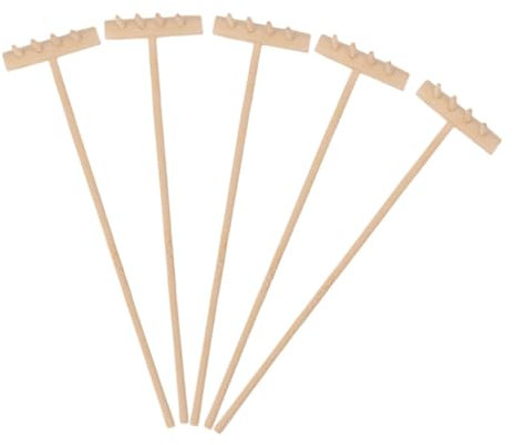 GARVALON 5pcs Miniature Garden Sandbox Rakes Tool Zen Sand Tray Accessories for Home Decoration Mini Rake for Diy Sand Garden and Courtyard Arrangement