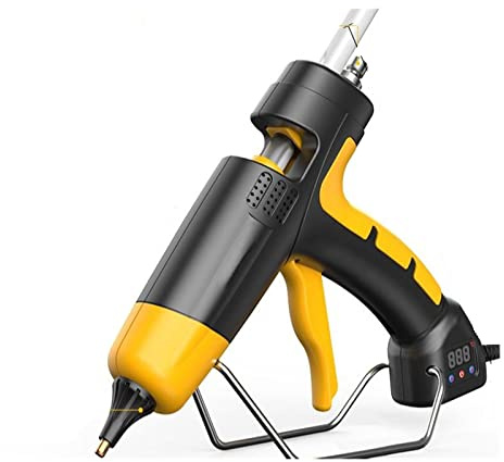 WAFOHSR Pistola for Colla A Caldo Professionale Temperatura Regolabile Digitale Uso 11 Mm Colla A Caldo Stick Strumenti Industriali Pistola in Silicone Ampia Gamma di(300W-Digital-Yellow)