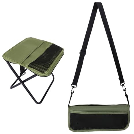 DOINEUFL Lot de 2 tabourets de camping pliants, portables et pliables avec sac de transport, tissu Oxford solide et cadre en acier, peut supporter jusqu'à 120 kg, randonnée, pêche, voyage, camping