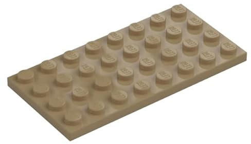 LEGO Plate Building Base 4 x 8, Part 3035 (Dark Tan, 2, Bricks)