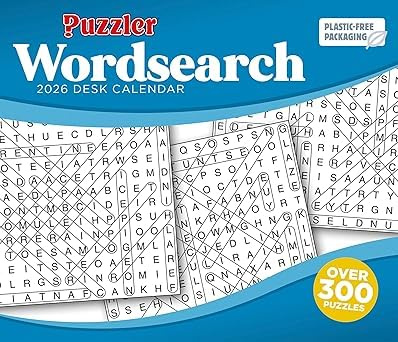 Puzzler 2026 Daily Word Search Box Calendar, Over 300 Puzzles, Desktop Format