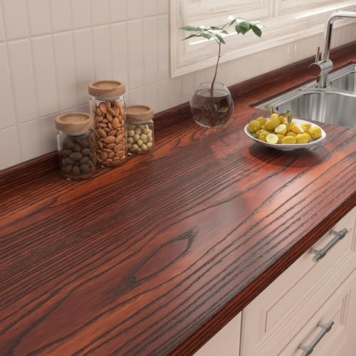 YENHOME Papel Pintado Autoadhesivo para Muebles Madera 60x300cm Vinilo Adhesivo Muebles Madera Mate Marrón Oscuro Impermeable Vinilo Autoadhesivo Pared Mesa Puertas Armario Papel Pintado Pared