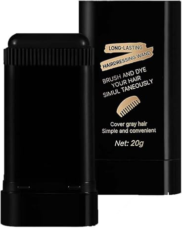 Black Hair Dye Stick for Instant Gray Coverage & Root Touch Up – Waterproof Sweat-Proof Temporary Hair Color Stick, Quick Application for Men & Women, Travel-Friendly Design (01Black)