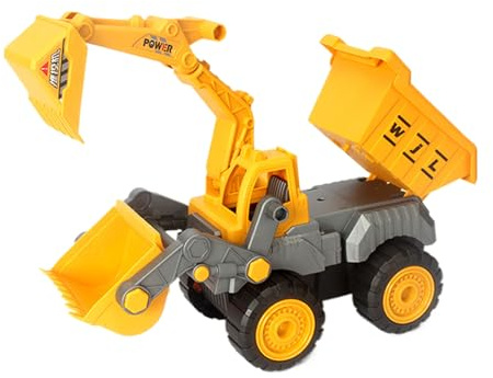 Gungtj Kids Excavator Vehicle - Children Shovel Construction Toy, Multi-Functional Learning Vehicle with Movable Parts, Educational Construction Truck Toy for Kids, Sandbox Indoor Outdoor Playtime