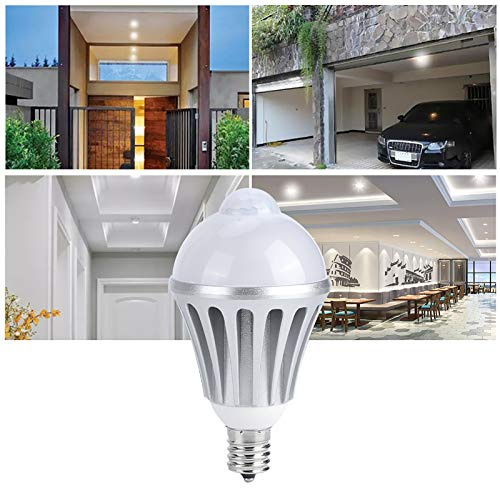 HUSHUI Bombilla LED E17 Luz de Inducción Blanca Cálida 9W para Dormitorio y Pasillo Alto Brillo Ahorro de Energía (Blanco cálido 2700K-3000K)