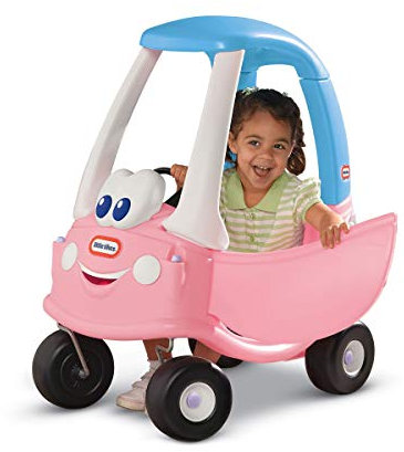 Little Tikes Princess Cozy Coupe Car - Ride-On with Real Working Horn, Clicking Ignition Switch, & Fuel Cap
