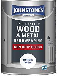 Johnstone's - Interior Wood & Metal Hardwearing - Brilliant White - High Sheen - Non Drip - Gloss Finish - Suitable Paint Interior & Exterior - Dry in 16-24 hours - 17m2 Coverage per Litre - 1.25L