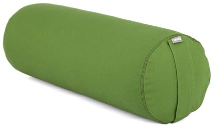 Bodhi Yoga Bolster Rolle Ø 22 cm | Yogarolle mit Bio-Dinkelfüllung | Yogakissen für Restorative & Yin Yoga | Waschbarer Bezug aus Baumwolle | Pilates Kissen mit Trageschlaufe