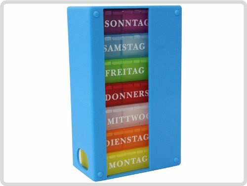 Wochen Medikamentendosierer 7 Tage in der Farben: Hellblau - Pillendose Tablettendose