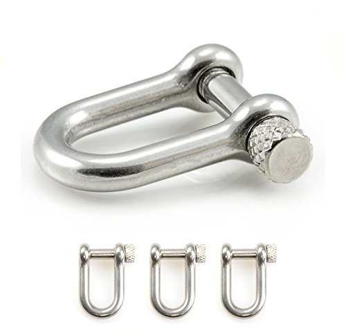 Set di Grillo in Acciaio, Argento, con tappo a vite di alta qualità, per Paracord Bracciali, cordini ecc., 26 mm x 20 mm (taglia s), A FORMA DI U – chiazzato