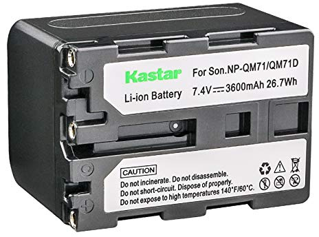 Kastar Battery Pack Replacement for Sony NP-FM30, NP-FM50, NP-FM70, NP-FM71, NP-FM90, NP-FM91, NP-QM50, NP-QM70, NP-QM71D, NP-QM90, NP-QM91D and Sony HDR-HC1, HVR-A1U, HDR-SR1, HDR-UX1 Camcorder