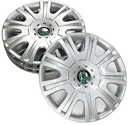 Skoda 1Z0071435 Radkappen Set 15 Zoll Gaspra 4X Radzierblenden 6Jx15 Stahlfelgen 1Z0071435