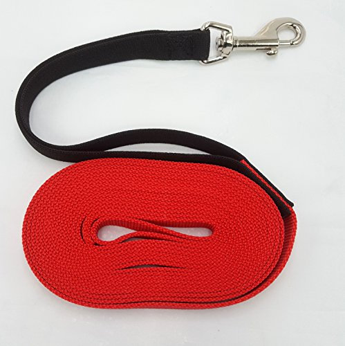 elropet Flex Fährtenleine Schleppleine mit Ruckdämpfer rot 25m-20mm Hundeleine