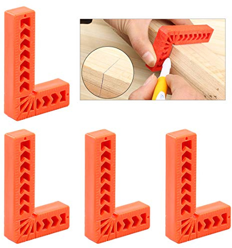 Swpeet Lot de 2 carrés de positionnement de 15,2 cm, angles de serrage de 90 degrés pour le travail du bois, outils de menuiserie, cadres photos, boîtes, armoires ou tiroirs, 4 Inch