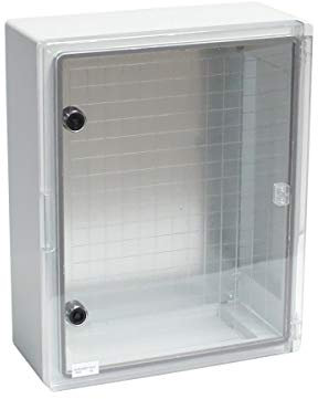 PRITEX – Kunststoff Schaltschrank mit Sichttür IP65 Industriegehäuse 400 x 600 x 200 mm – Verteilerkasten mit verzinkter Montageplatte – Tür mit umlaufender Dichtung – Leergehäuse Sicherungskasten