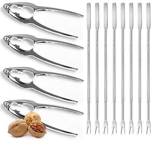 volila Meeresfrüchte Werkzeug Set, Ideal Hummerkrabbencracker, Nussknacker (4er-Set Hummerkrabbencracker und 8er-Set Gabeln)