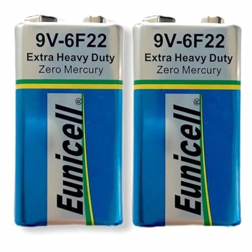 9V PP3 6F22 Battery Block Eunicell Extra Heavy Duty (pack of 2)